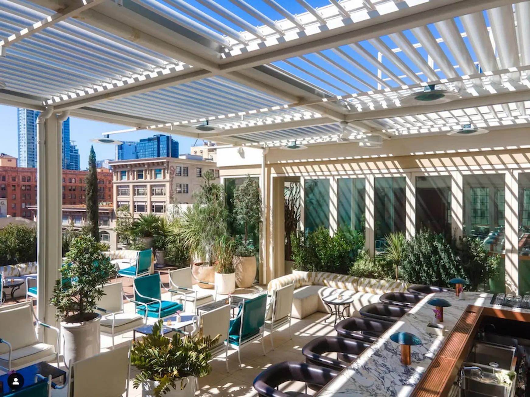 Florentín’s open-air rooftop above Downtown Los Angeles