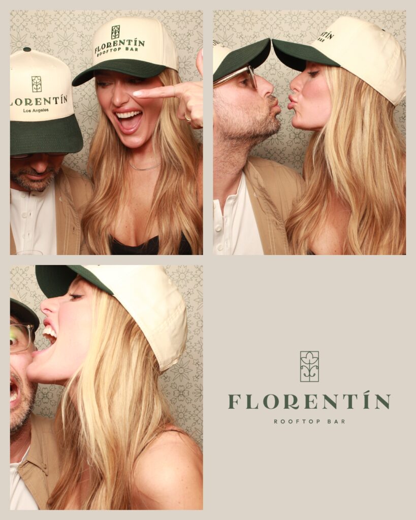 Friends celebrating in Florentín caps.